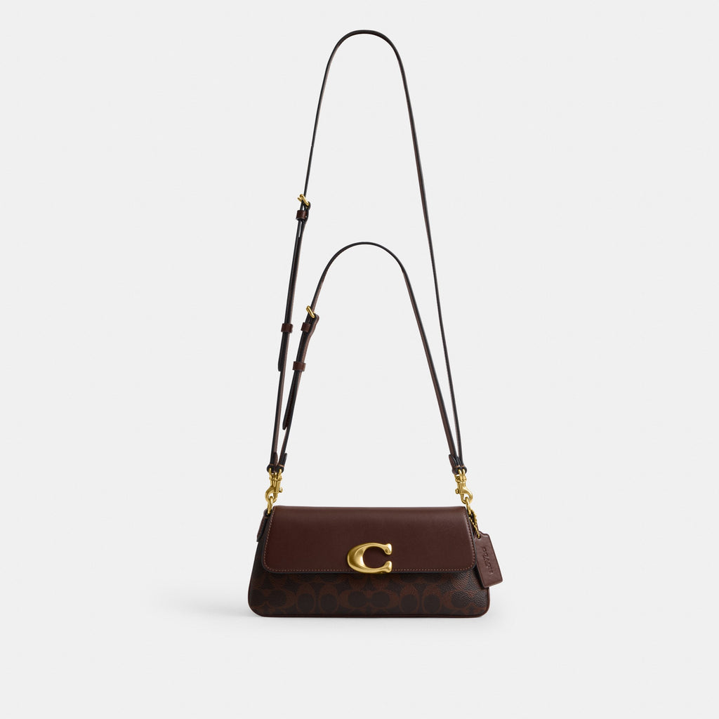 Coach Jet Shoulder Bag In Signature Canvas - Brass/Maple (Women's)