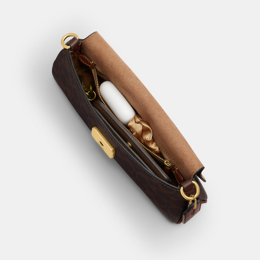 Coach Jet Shoulder Bag In Signature Canvas - Brass/Maple (Women's)