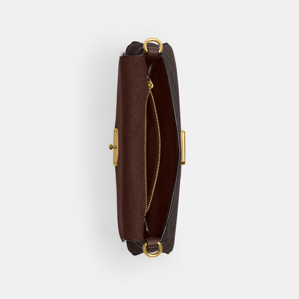 Coach Jet Shoulder Bag In Signature Canvas - Brass/Maple (Women's)