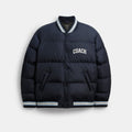 Coach Varsity Down Jacket In Recycled Polyester - Navy (Men's)
