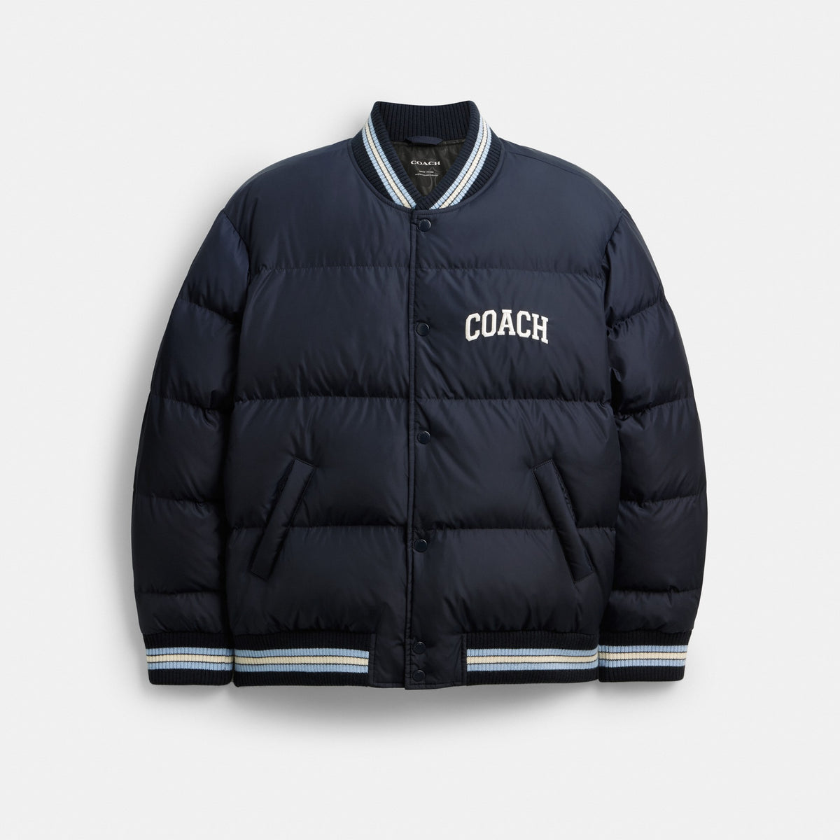 Coach Varsity Down Jacket In Recycled Polyester - Navy (Men's)
