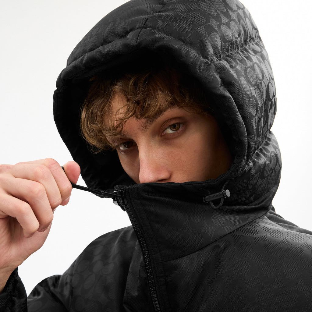 Coach Tonal Signature Down Jacket - Black (Men's)