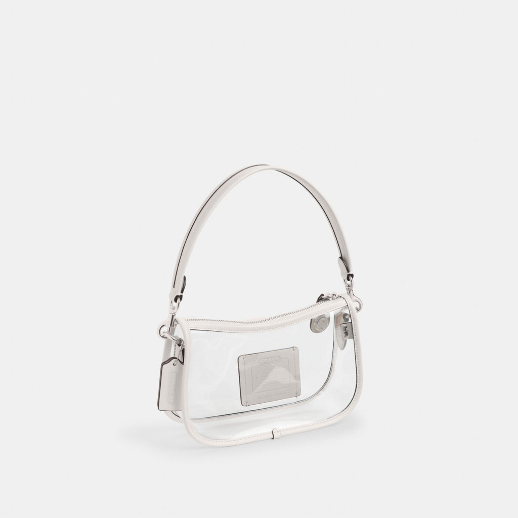 Coach Stadium Swinger Bag - Silver/Chalk (Women's)