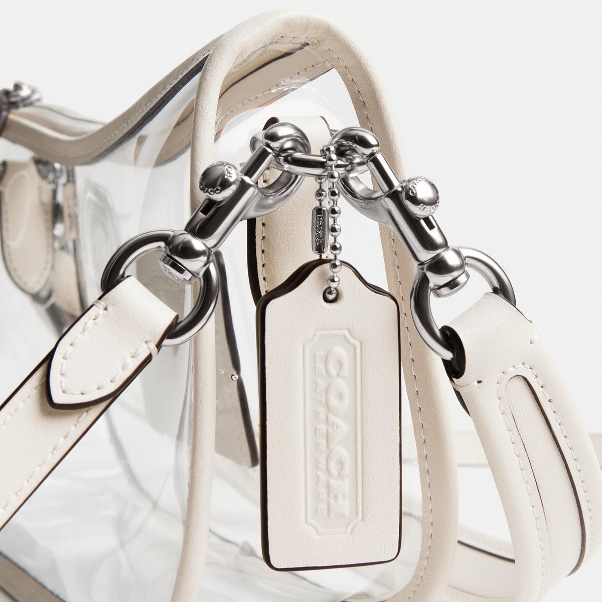Coach Stadium Swinger Bag - Silver/Chalk (Women's)