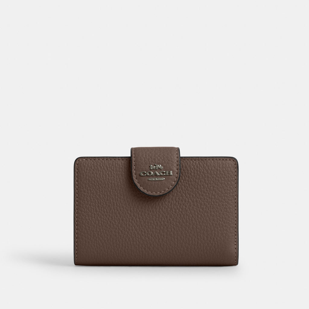 Coach Medium Corner Zip Wallet - Gunmetal/Dark Stone (Women's)