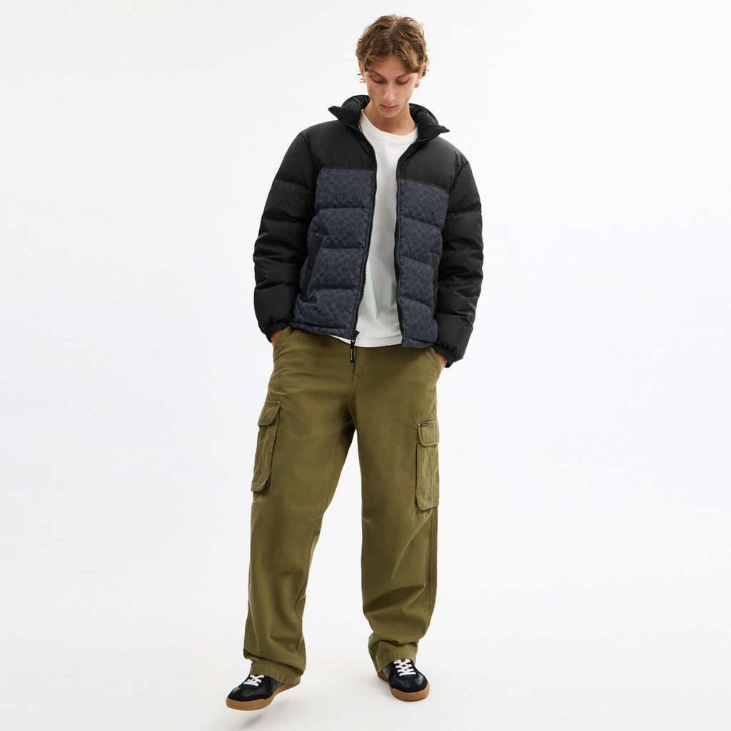 Coach Signature Down Jacket In Recycled Polyester - Charcoal Signature (Men's)