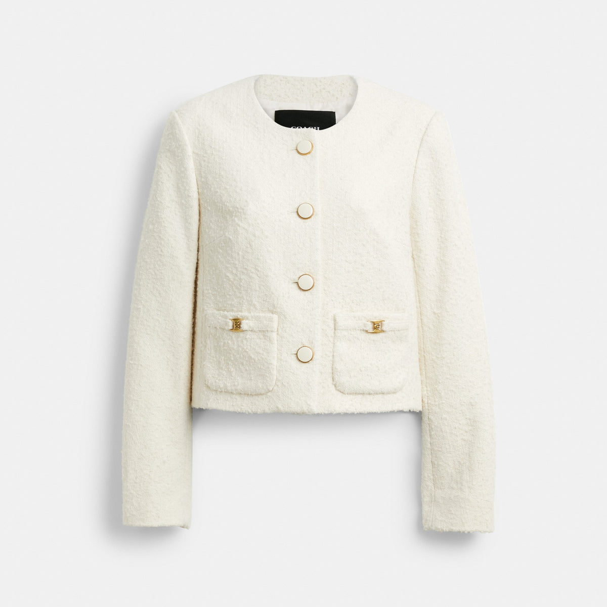 Coach Heritage C Boucle Jacket - Cream (Women's)