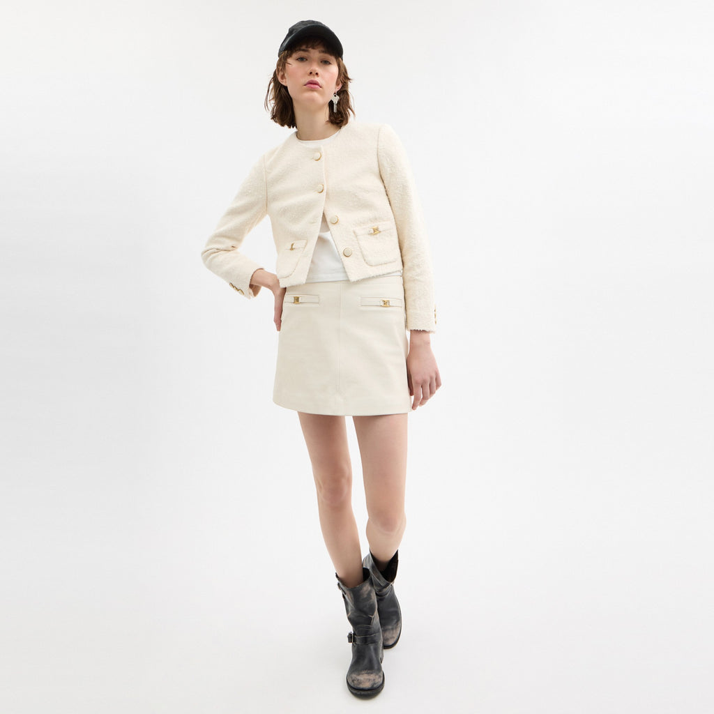 Coach Heritage C Boucle Jacket - Cream (Women's)