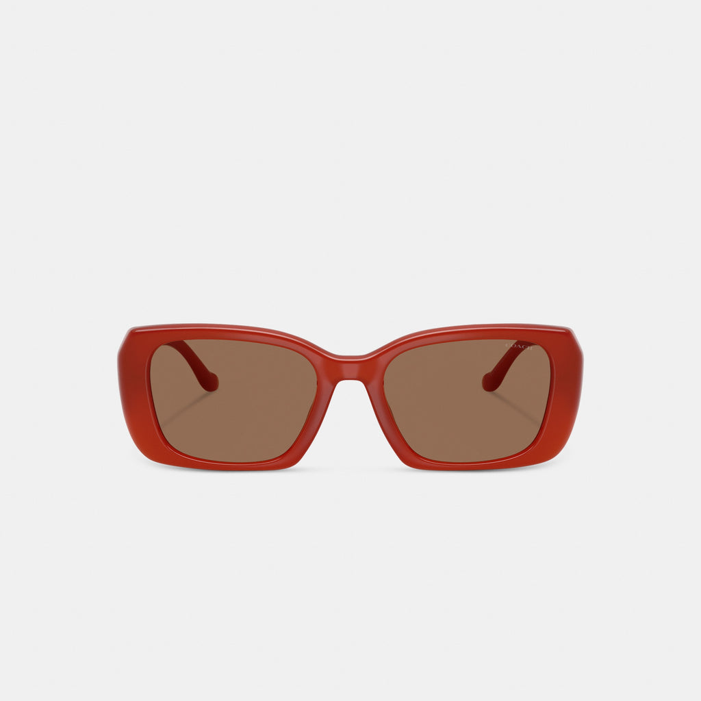 Coach Maxi Sculpted C Oversized Rectangle Sunglasses - Burnt Orange (2)