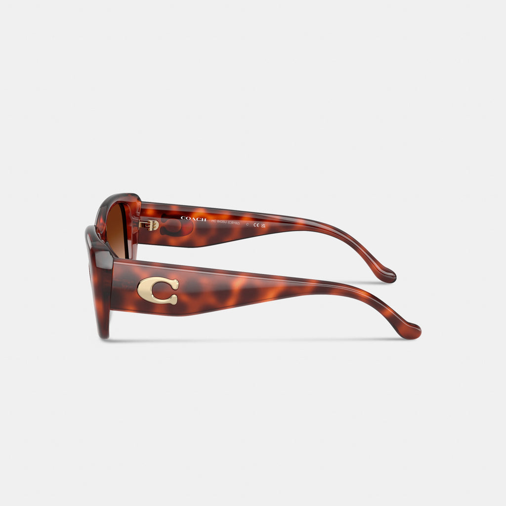 Coach Maxi Sculpted C Oversized Rectangle Sunglasses - Caramel Tortoise (3)