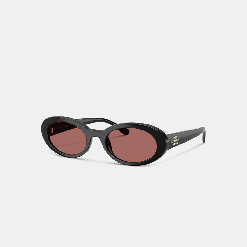 Coach Narrow Oval Sunglasses - Black W/ Pink (Women's)