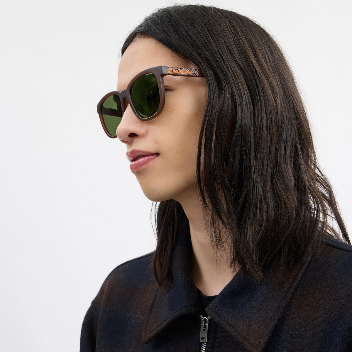 Coach Textured Square Sunglasses - Brown (4)