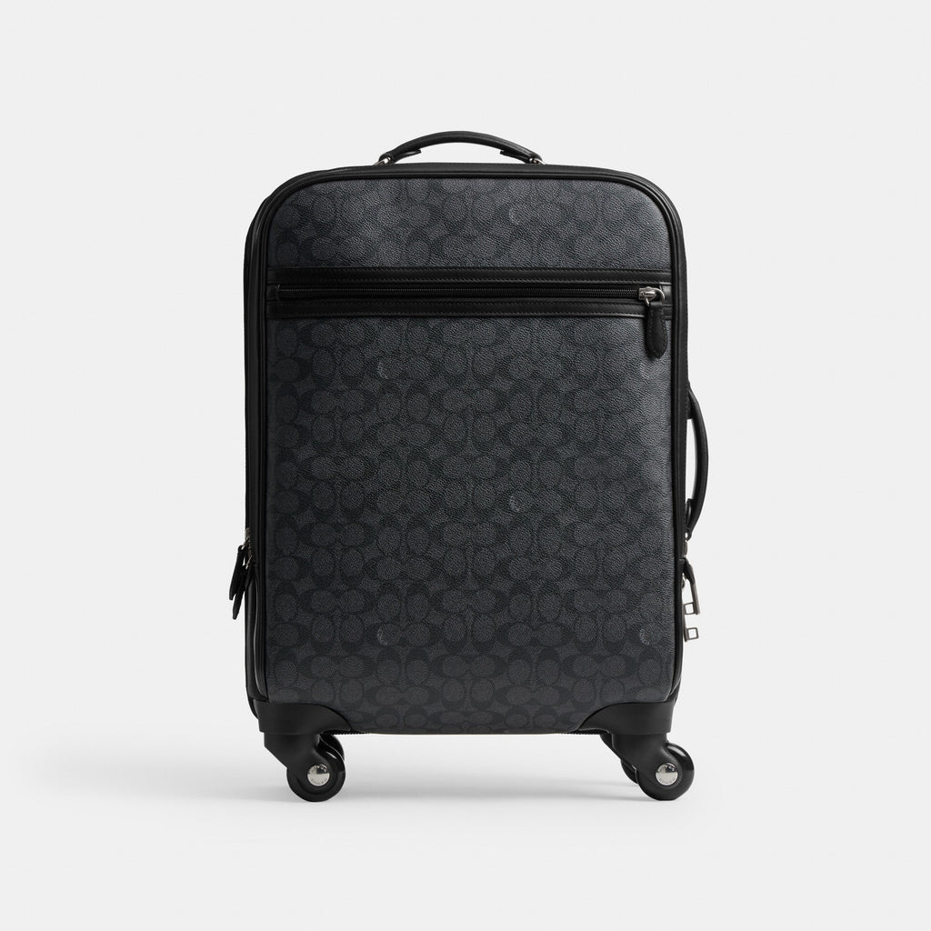 Coach Wheeled Carry On In Signature Canvas - Charcoal
