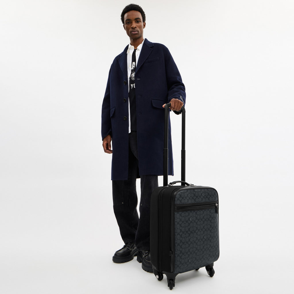 Coach Wheeled Carry On In Signature Canvas - Charcoal