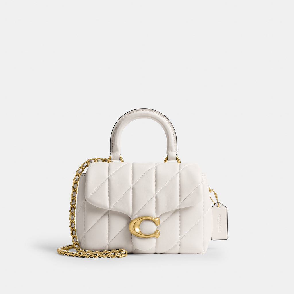 Coach Tabby Top Handle Bag With Quilting - Brass/Chalk