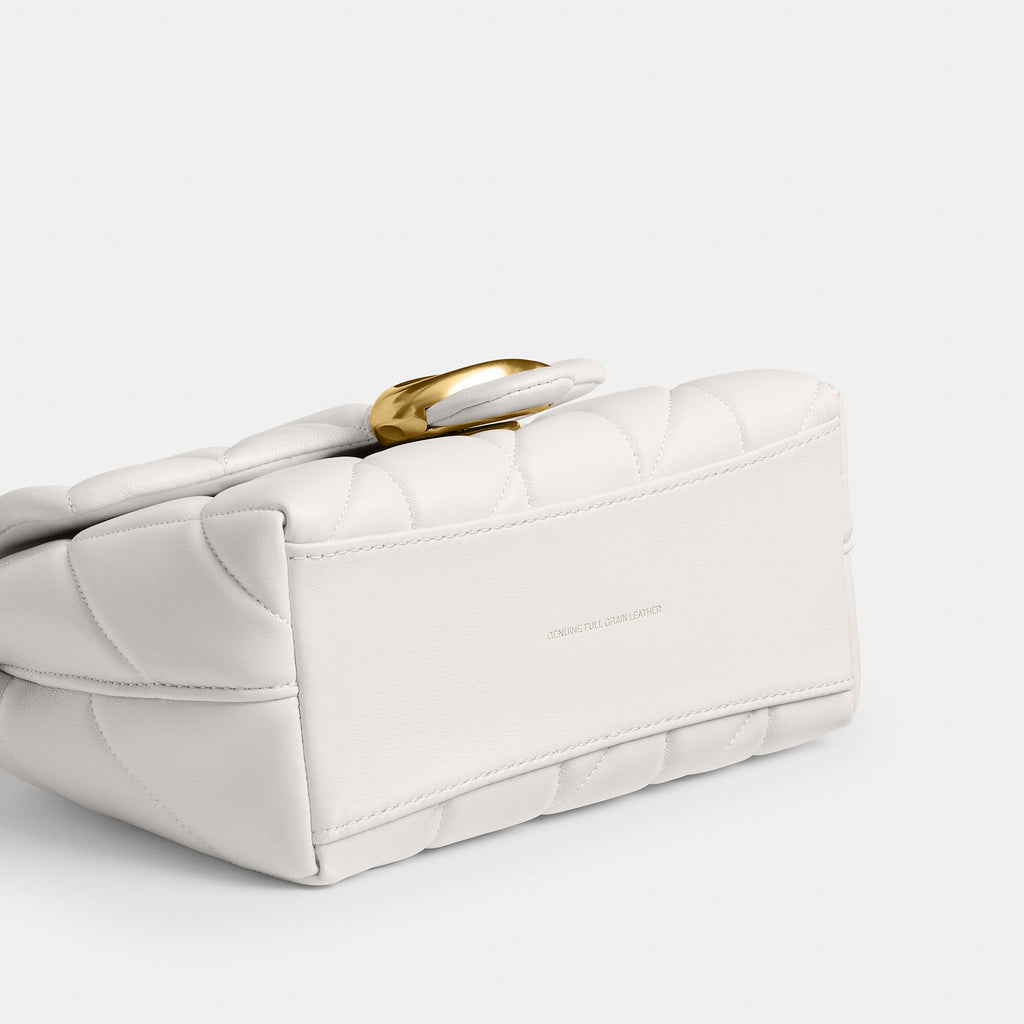 Coach Tabby Top Handle Bag With Quilting - Brass/Chalk (4)