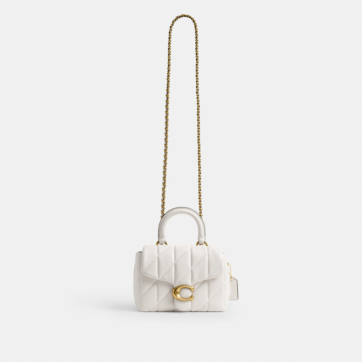 Coach Tabby Top Handle Bag With Quilting - Brass/Chalk (8)