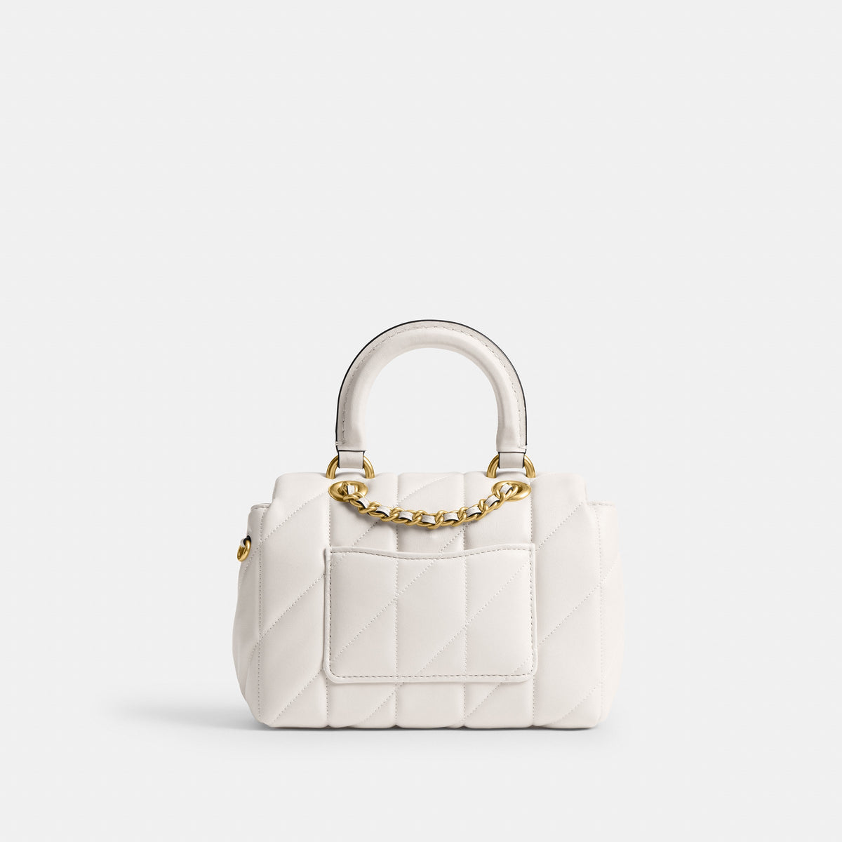 Coach Tabby Top Handle Bag With Quilting - Brass/Chalk (5)