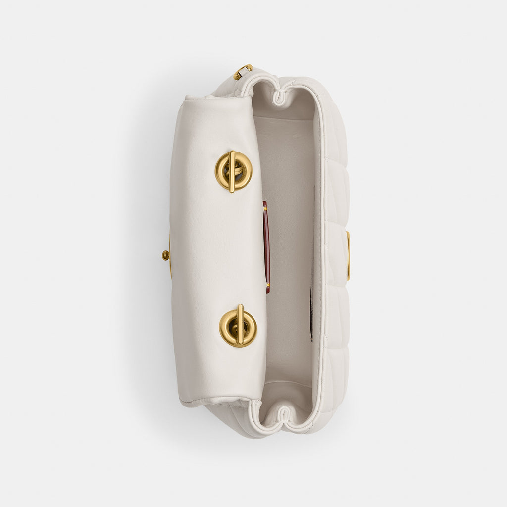 Coach Tabby Top Handle Bag With Quilting - Brass/Chalk (3)