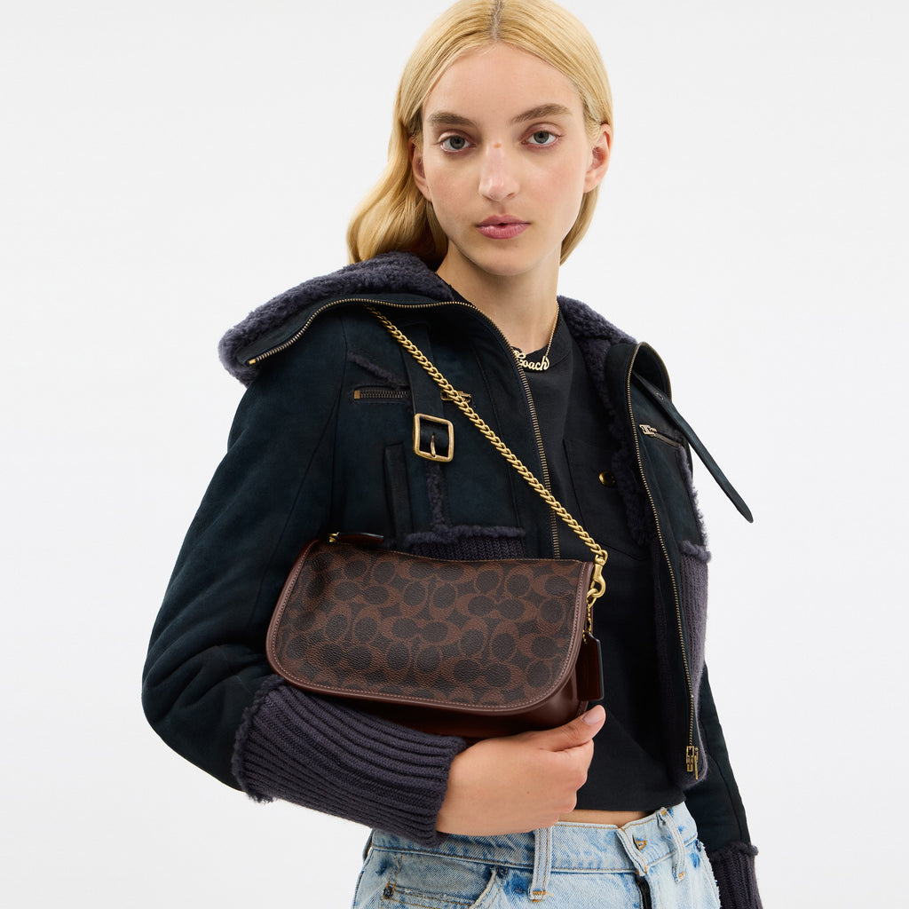 Coach Waverly Bag In Signature Canvas - Brass/Maple (9)