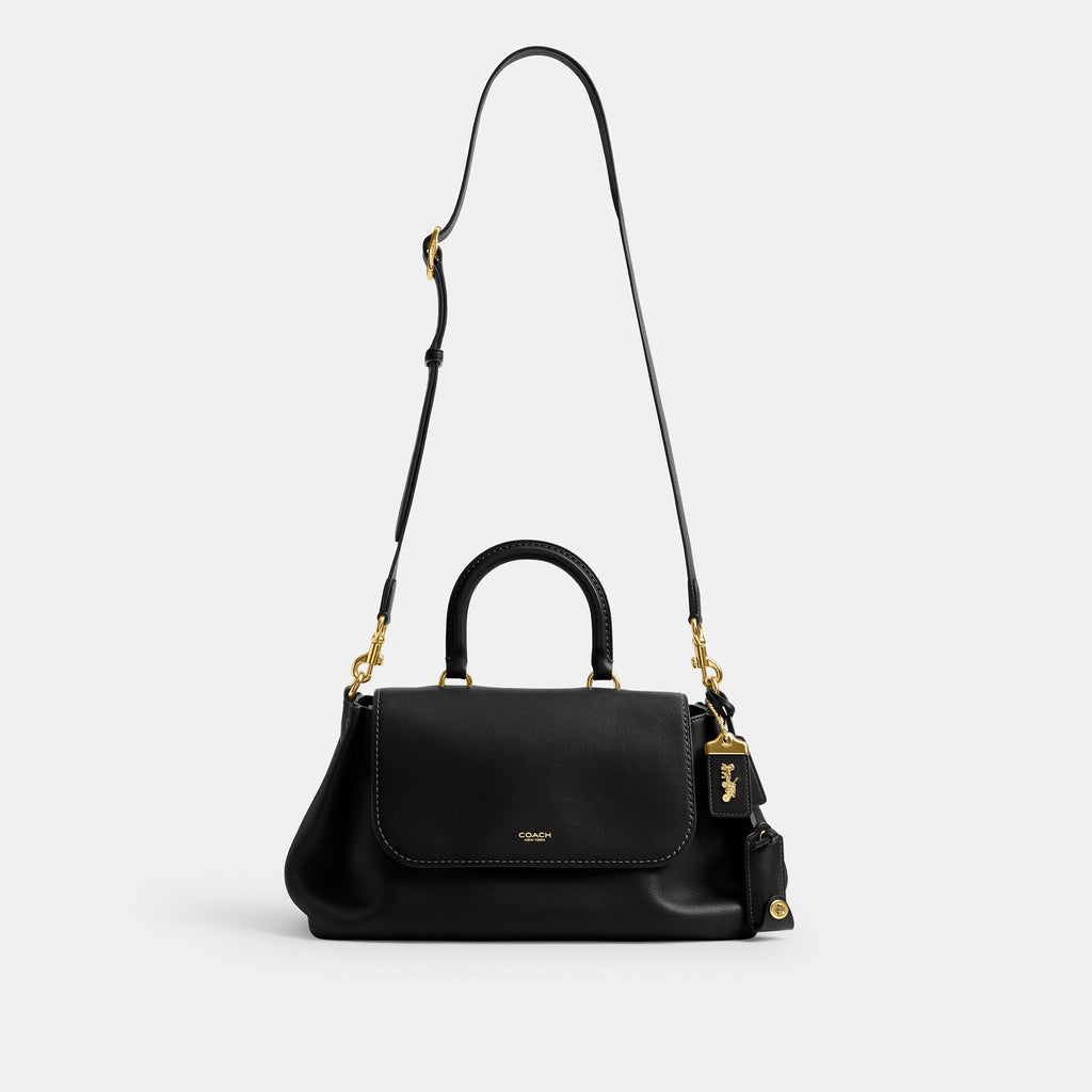 Coach Slouchy Rogue Top Handle Bag - Brass/Black (8)