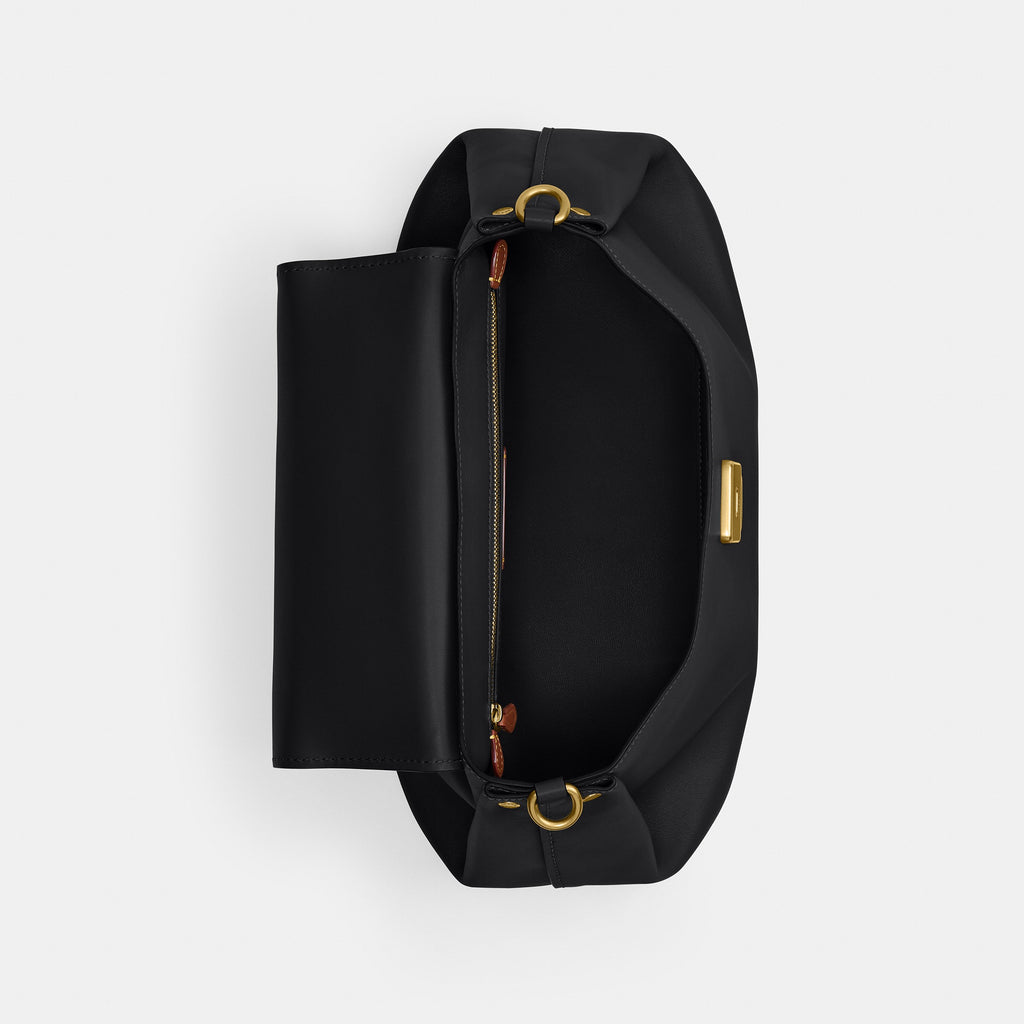 Coach Slouchy Rogue Top Handle Bag - Brass/Black (3)