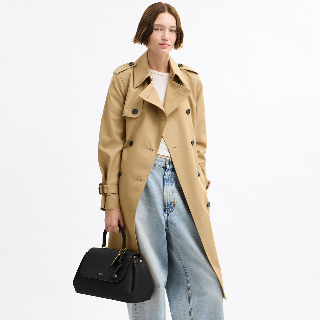 Coach Slouchy Rogue Top Handle Bag - Brass/Black (7)