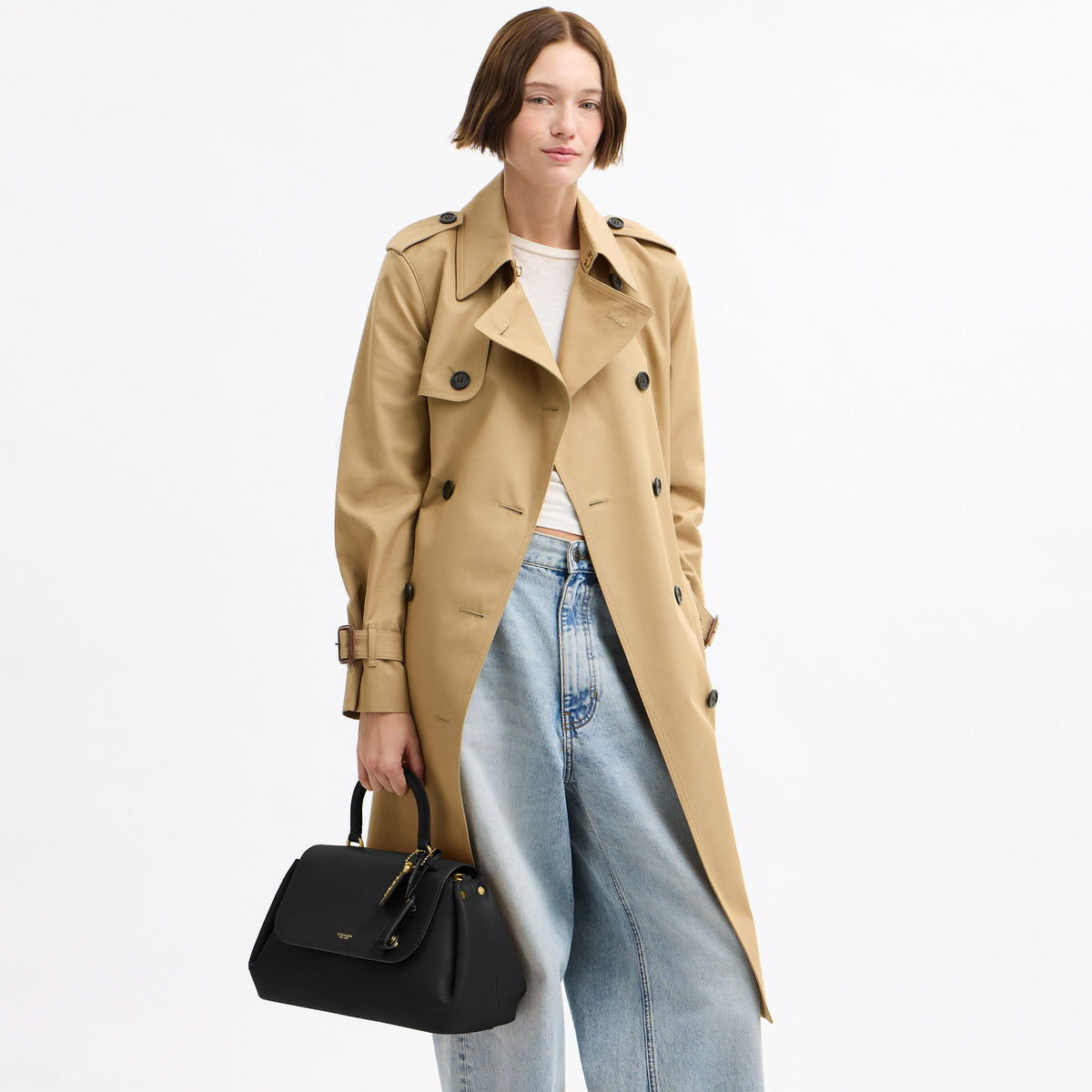 Coach Slouchy Rogue Top Handle Bag - Brass/Black (7)