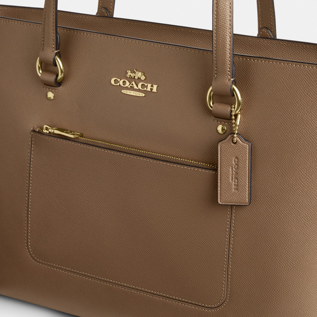 Coach Station Tote Bag - Gold/Dark Stone (Women's)