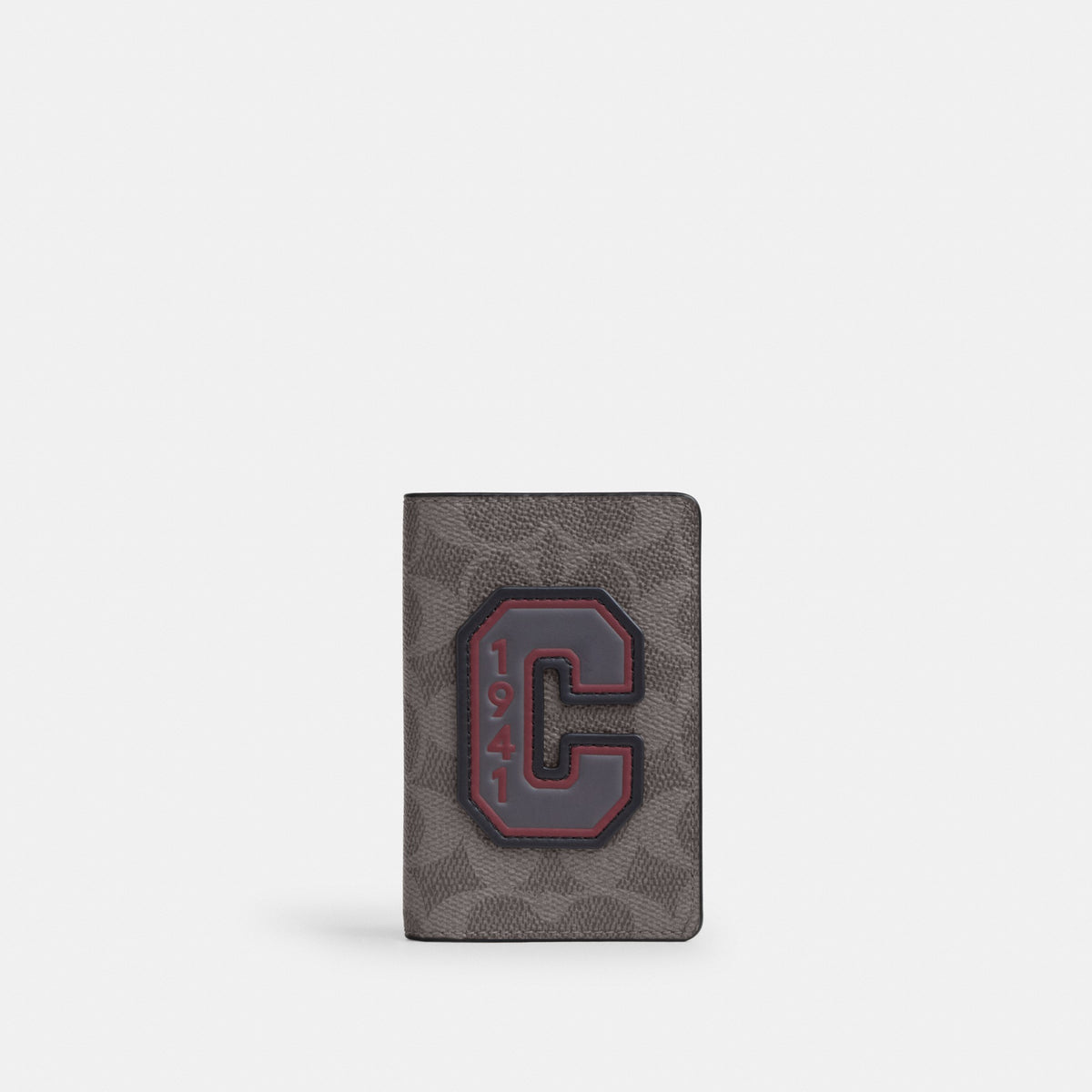 Coach ID Card Wallet In Signature Canvas With Patches - Grey Multi. (Men's)