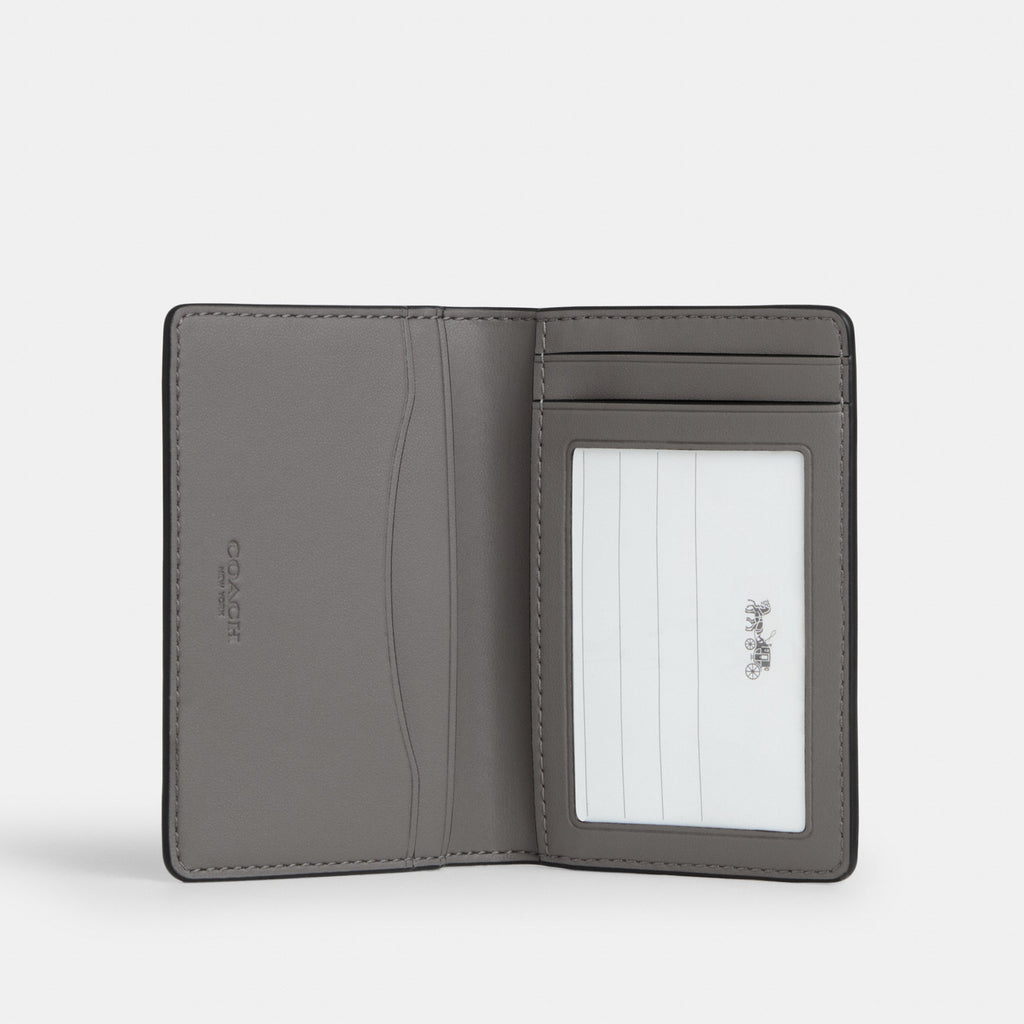Coach ID Card Wallet In Signature Canvas With Patches - Grey Multi. (Men's)
