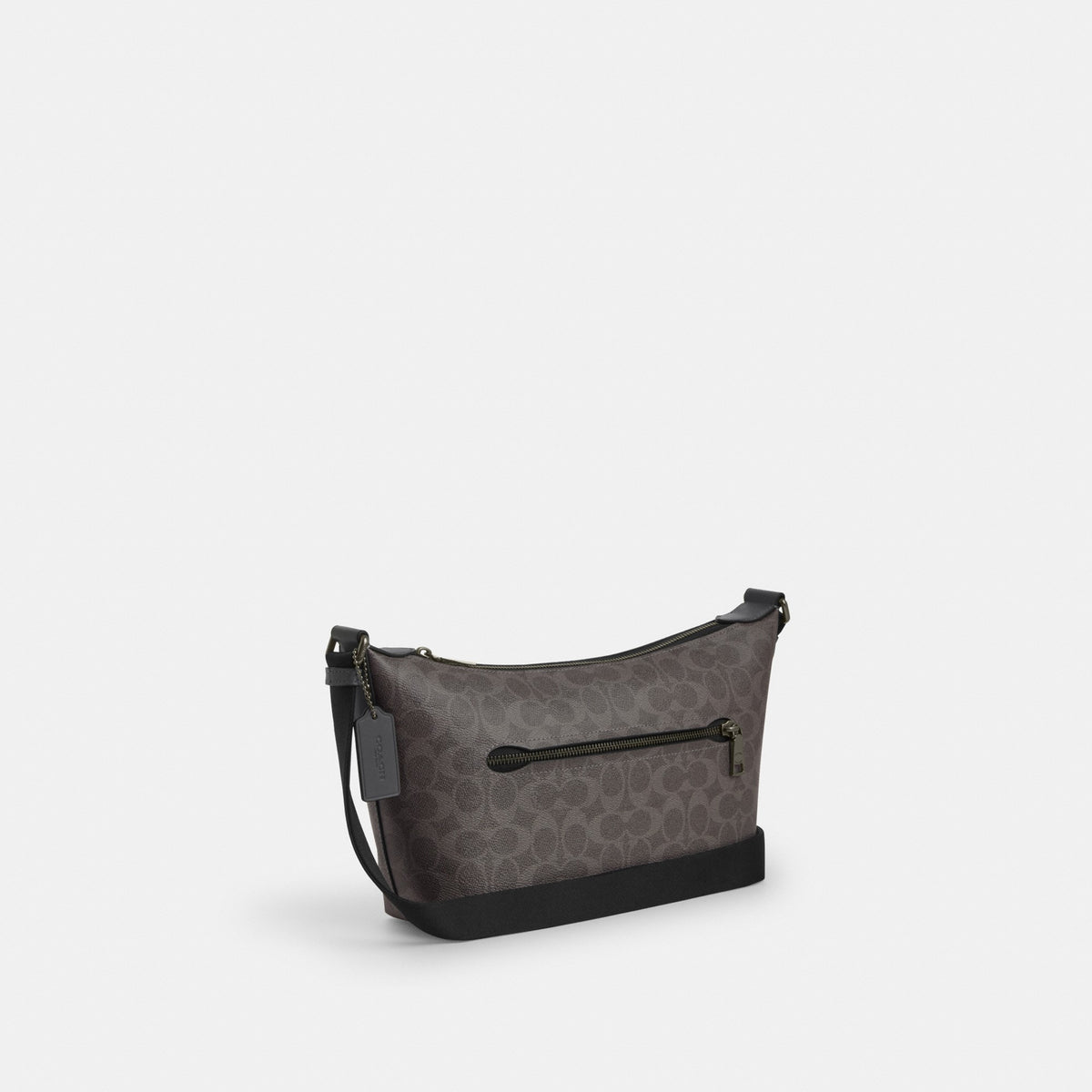 Coach Small Finn Crossbody Bag With Pouch In Signature Canvas - Gunmetal/Grey/Charcoal