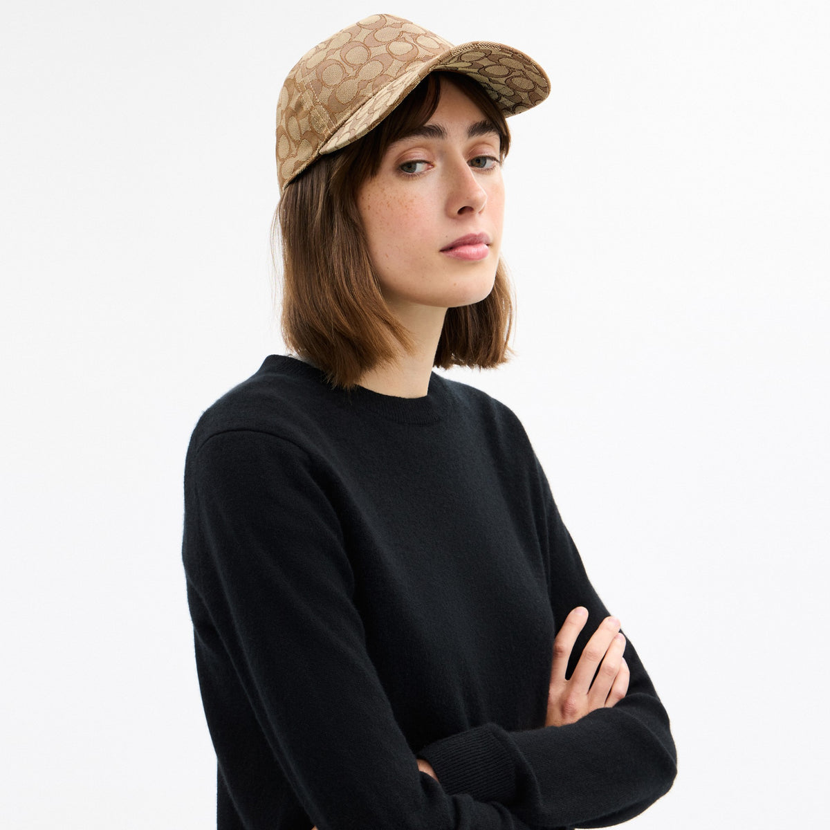 Coach Signature Jacquard Baseball Hat - Tan