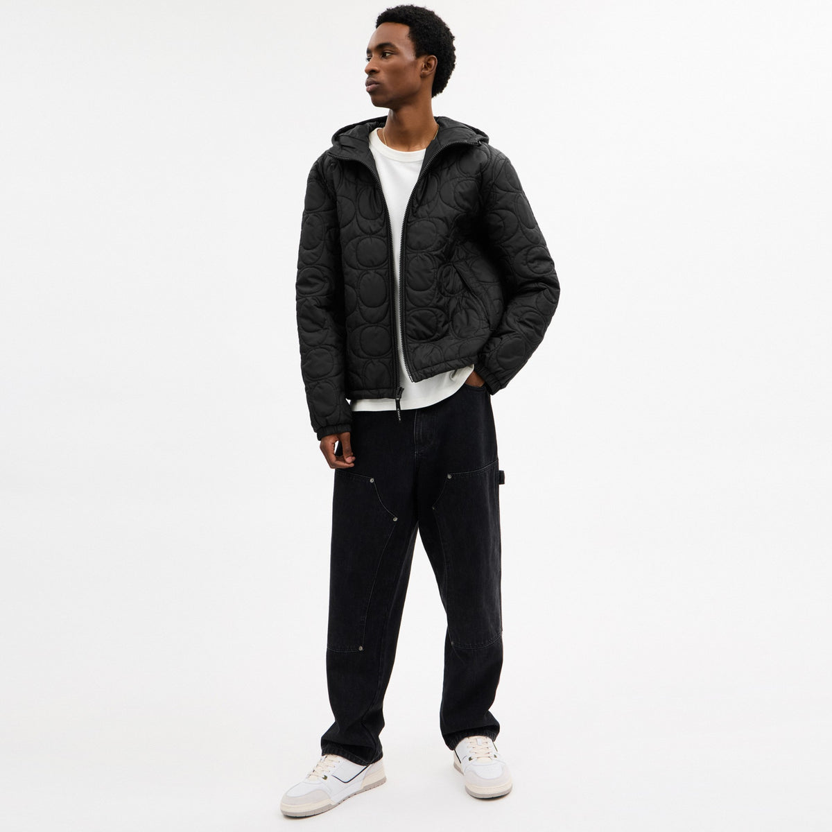 Coach Quilted Signature Puffer Jacket In Recycled Polyester - Black (Men's)