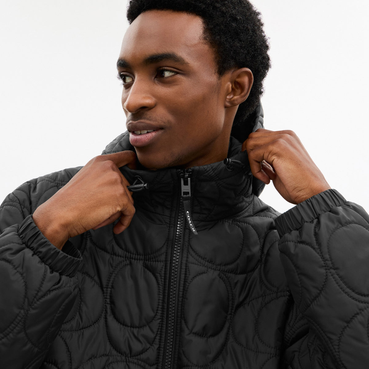 Coach Quilted Signature Puffer Jacket In Recycled Polyester - Black (Men's)
