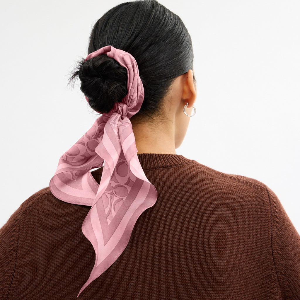 Coach Signature Silk Diamond Scarf - Tickled Pink (Women's)