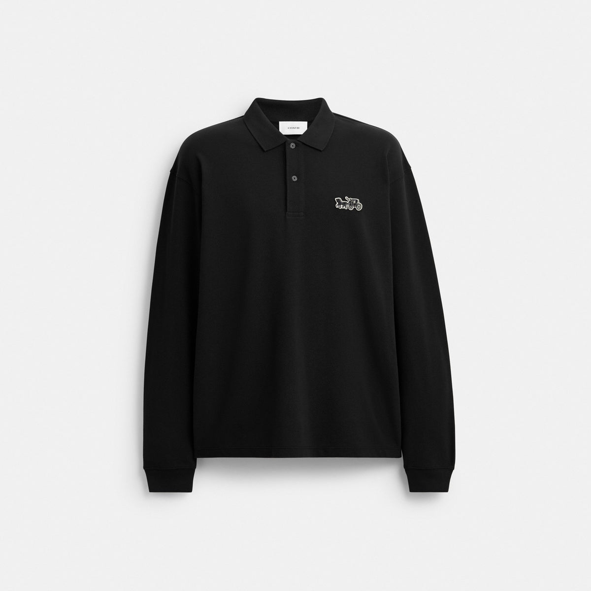 Coach Horse And Carriage Long Sleeve Polo - Black (Men's)