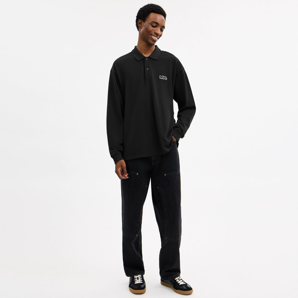 Coach Horse And Carriage Long Sleeve Polo - Black (Men's)