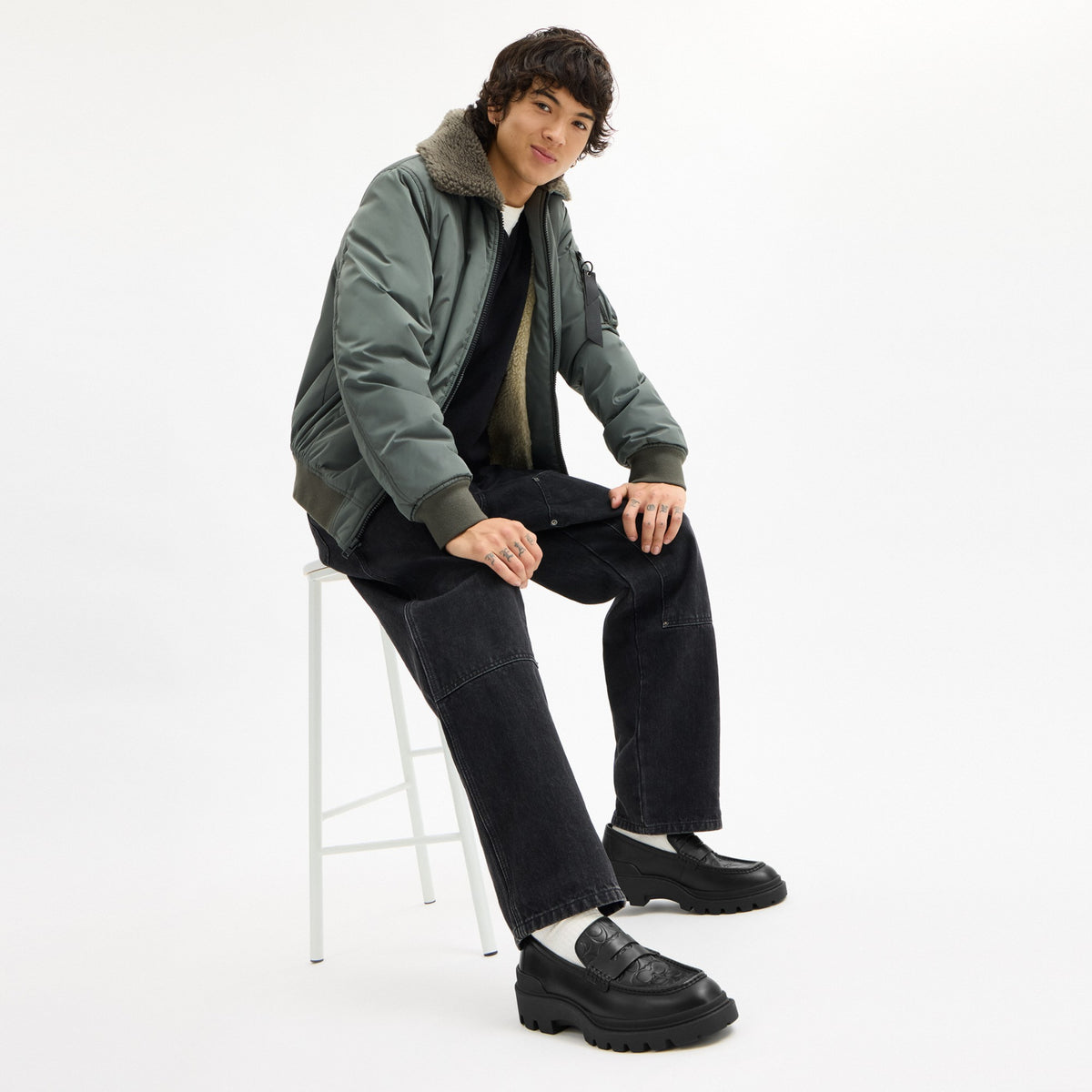 Coach Loafer In Signature Leather - Black (Men's)