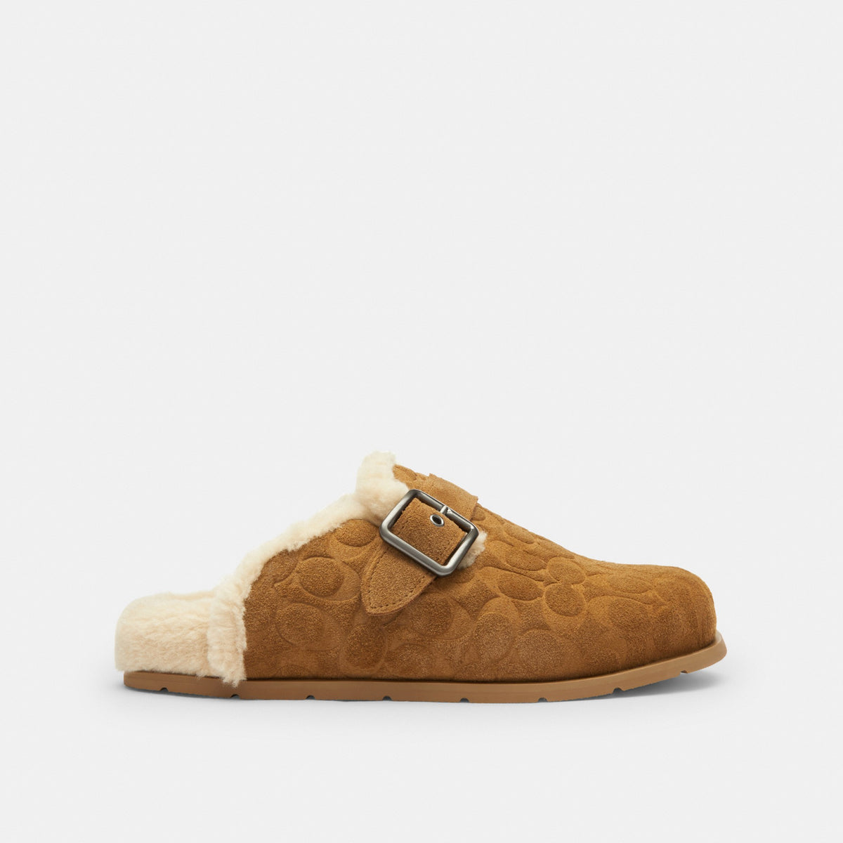 Coach Buckle Clog In Signature Suede - Tobacco (Men's)