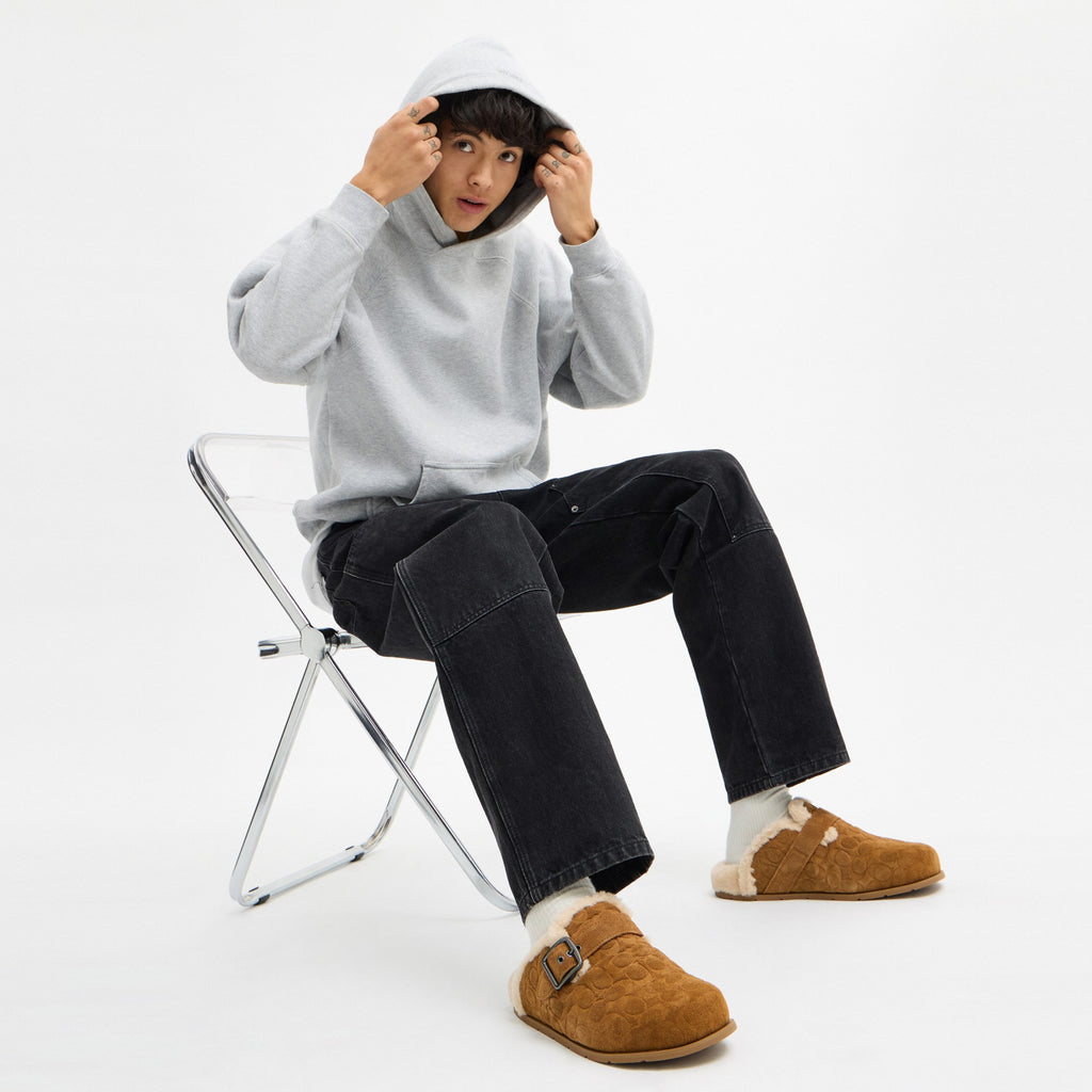 Coach Buckle Clog In Signature Suede - Tobacco (Men's)