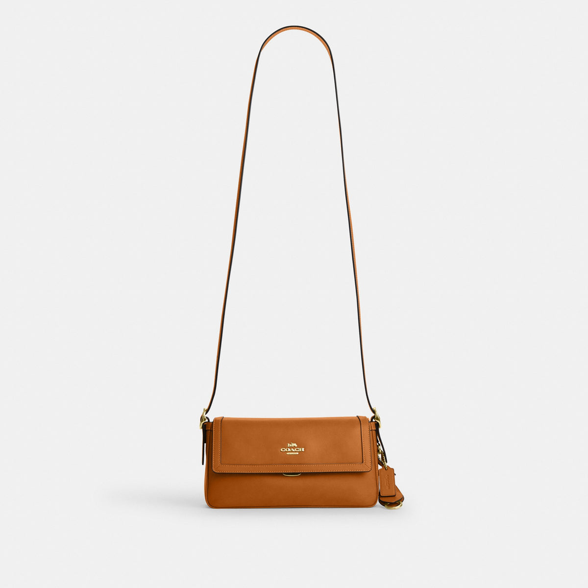 Coach Etta Small Flap Shoulder Bag - Gold/Brown (Women's)