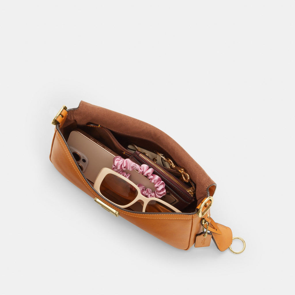 Coach Etta Small Flap Shoulder Bag - Gold/Brown (Women's)