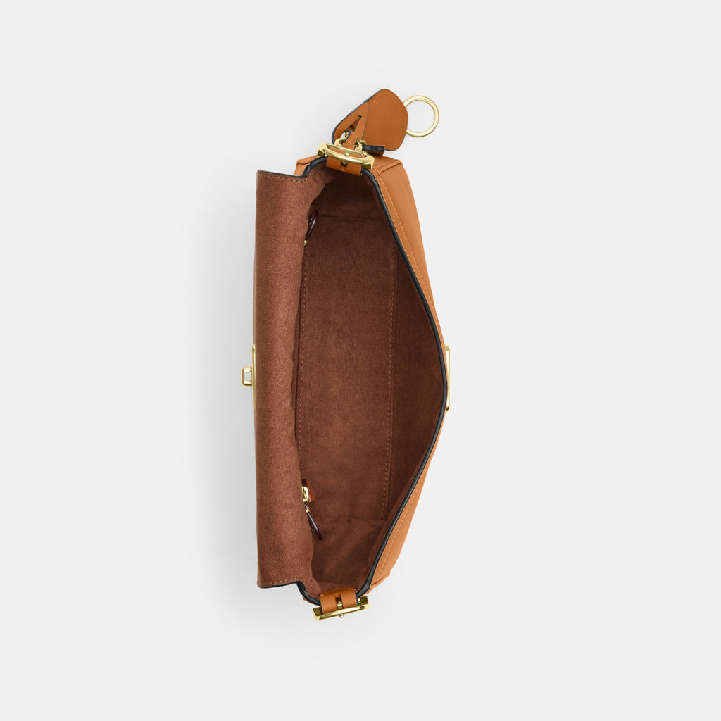 Coach Etta Small Flap Shoulder Bag - Gold/Brown (Women's)