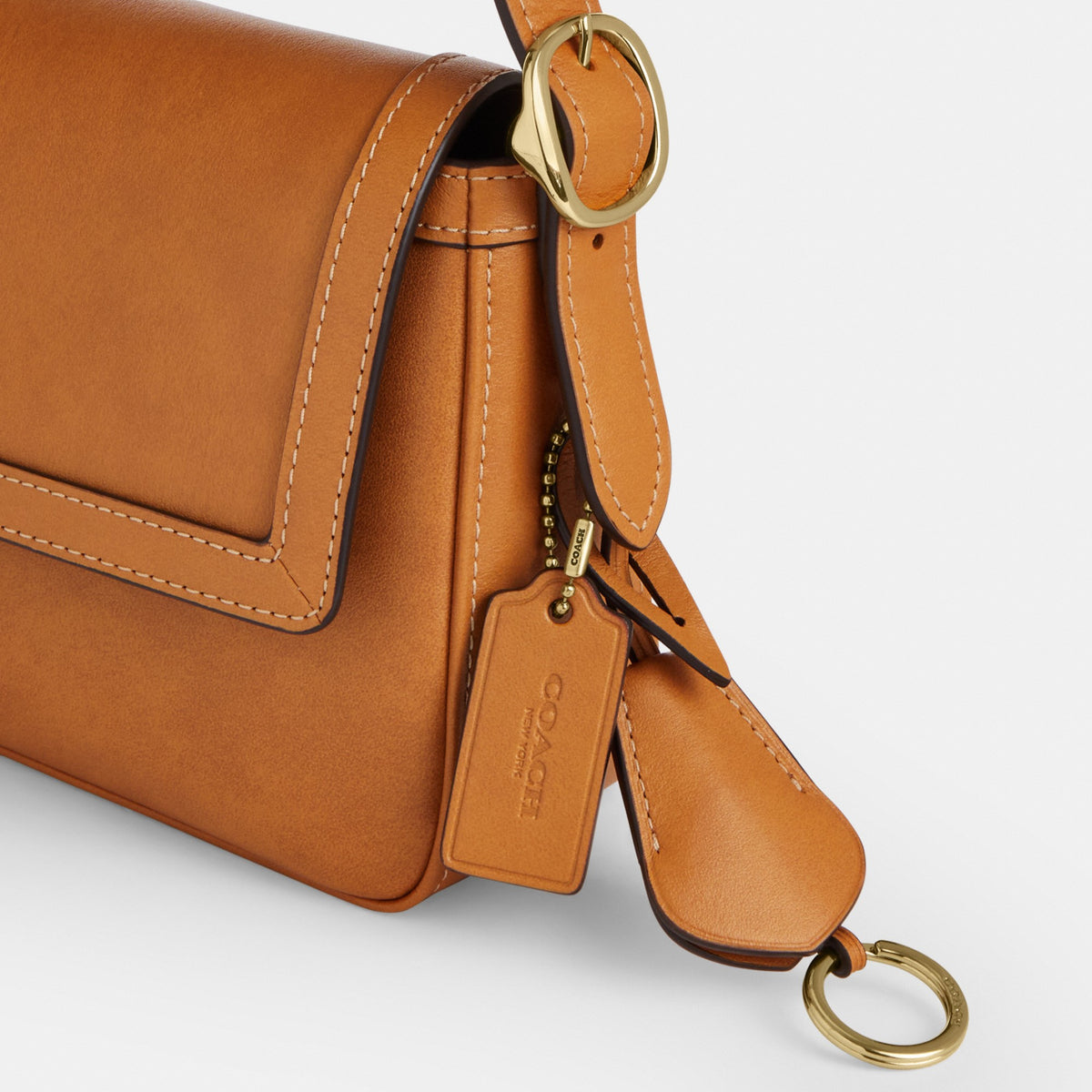 Coach Etta Small Flap Shoulder Bag - Gold/Brown (Women's)