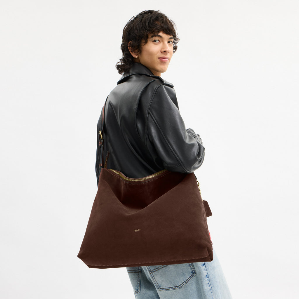Coach Mott Messenger Bag - Dark Chocolate Suede