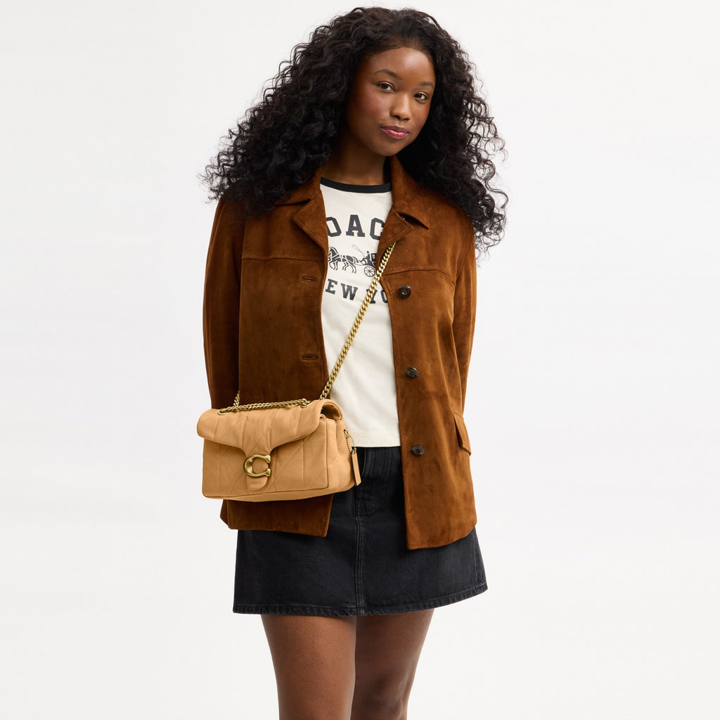 Coach Tabby Shoulder Bag 26 With Quilting - Brass/Biscuit (Women's)