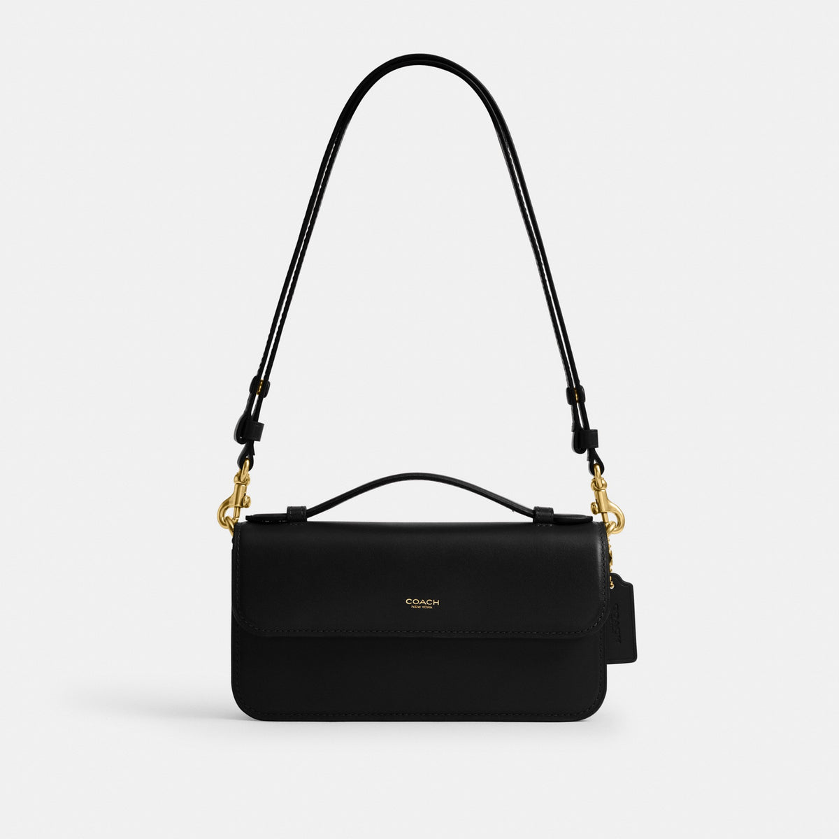 Coach New York Elora Top Handle Crossbody Bag - Brass/Black (Women's)