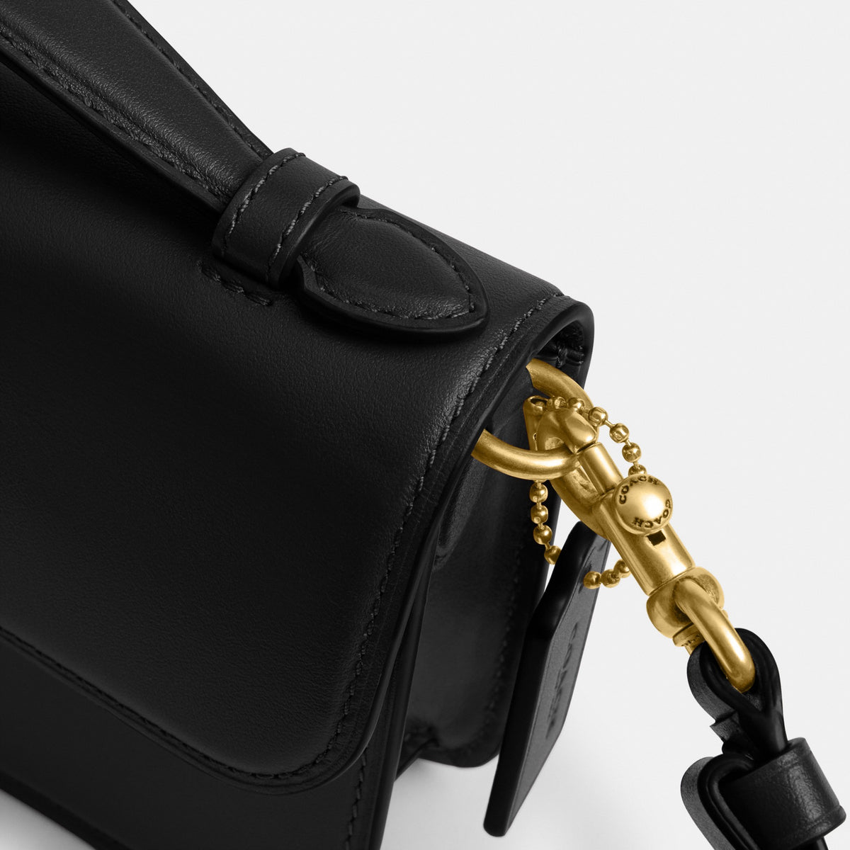 Coach New York Elora Top Handle Crossbody Bag - Brass/Black (Women's)