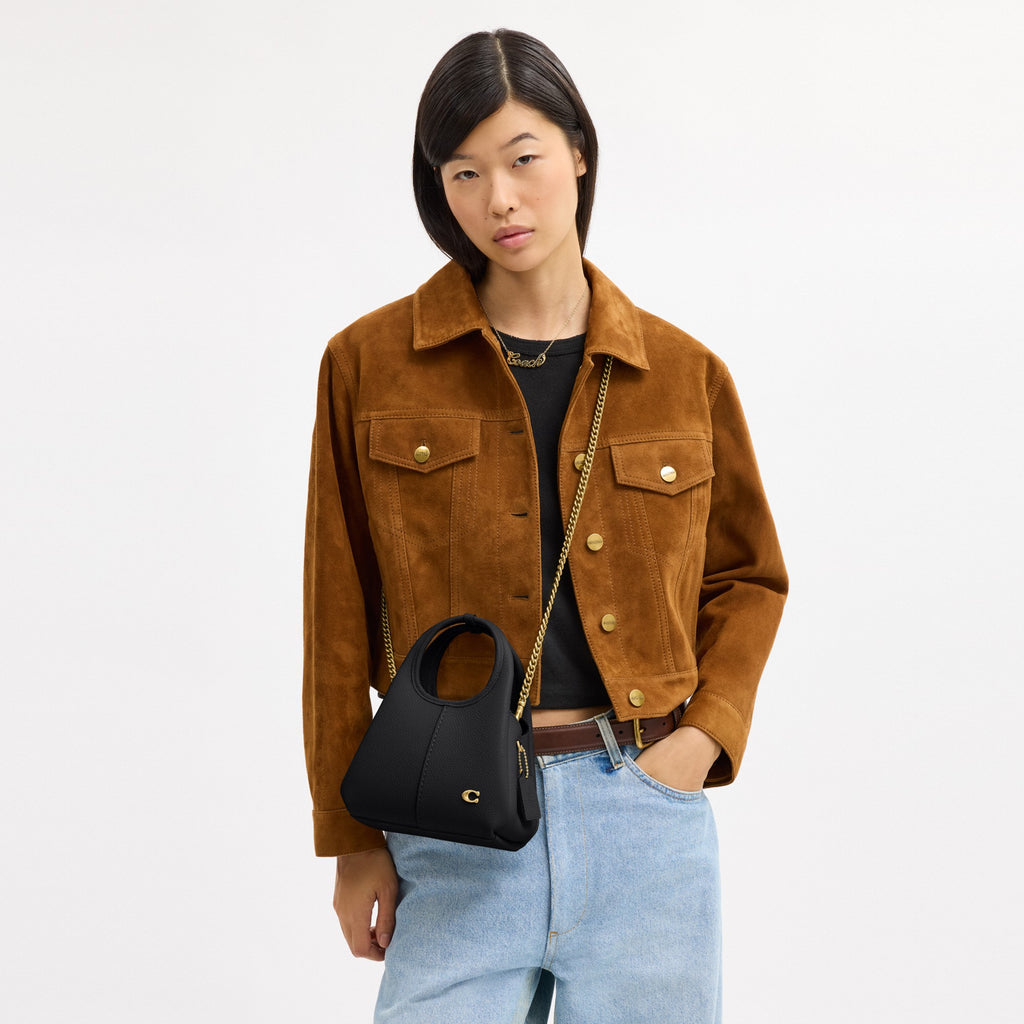 Coach Lana Shoulder Bag 19 - Brass/Black (Women's)